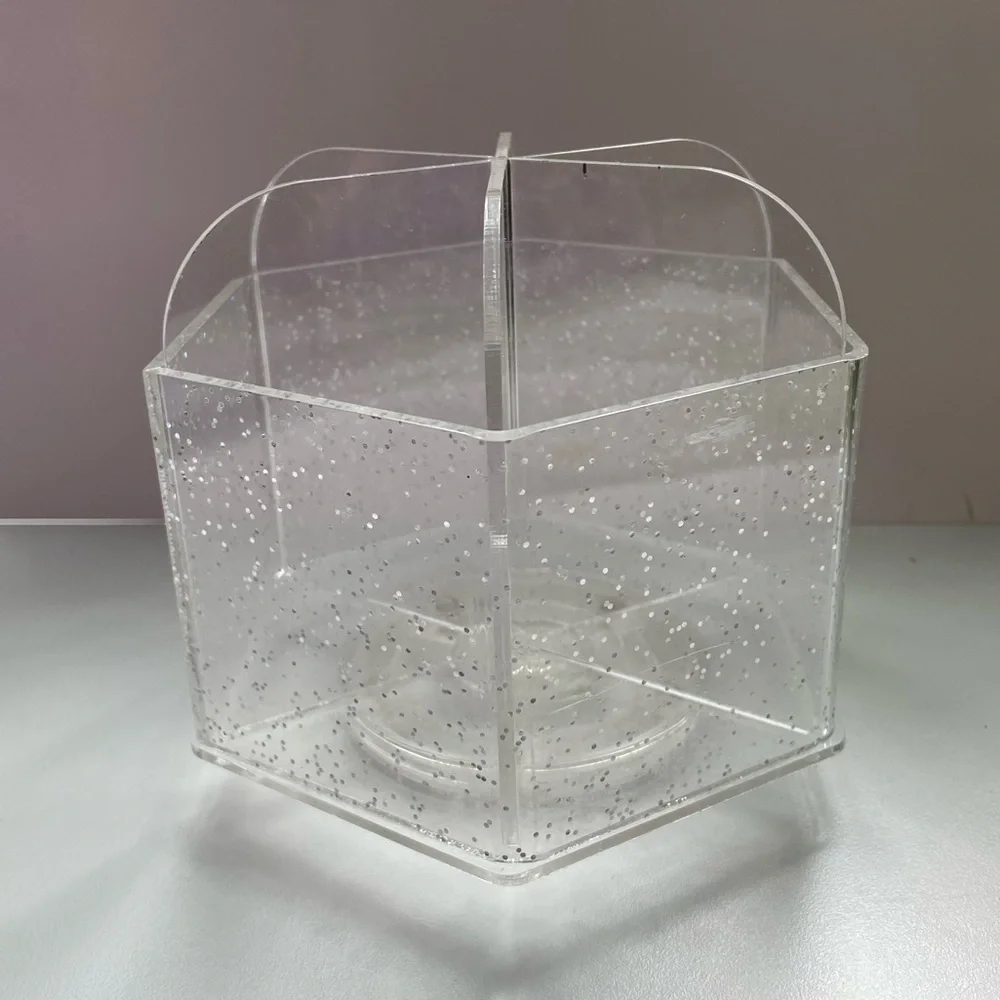 Two Piece Clear Glitter Organizer Set